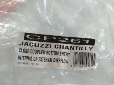 JACUZZI CHANTILLY CP261 CLOSE COUPLED BOTTOM ENTRY INTE OR EXTER OVERFLOW