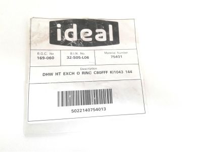 New Ideal 075401 Domestic Hot Water Heat Exchanger O-Ring