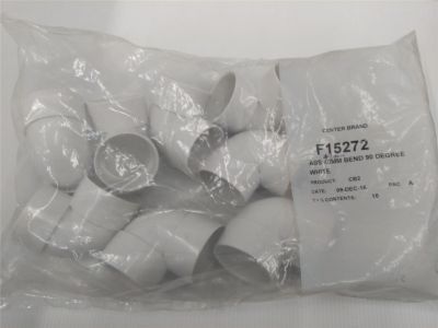NEW PLUMB CENTER F15272 43mm 90 DEG DEGREE WHITE PLASTIC FITTING PACK OF 10