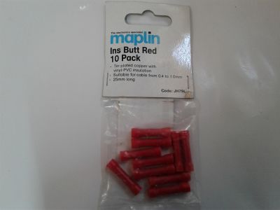 INSULATED BUTT RED 10 PACK CRIMP TERMINALS  JH79L