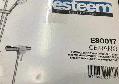 Esteem Ceirano Thermostatic Exposed Single Lever With Flexible Slide Rail Kit