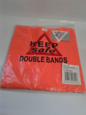 NEW SZ XL KeepSAFE High Vis orange Sleeveless Double Band and Brace Waistcoat